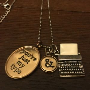 Beautiful typewriter necklace.
